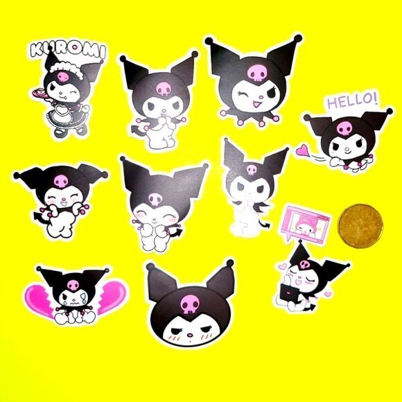 3/$20 Brand New 10x Sanrio Kuromi Waterproof Stickers D - Picture 1 of 1